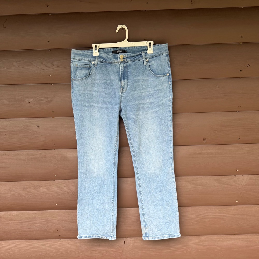 Hudson Beth Baby Bootcut Jeans Womens Size 14 Light Wash Blue Flap Pocket Denim